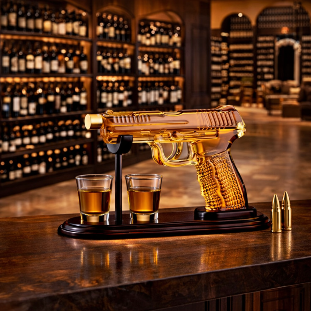 Bouteille de Whisky – Édition Set Pistolet avec Verres
