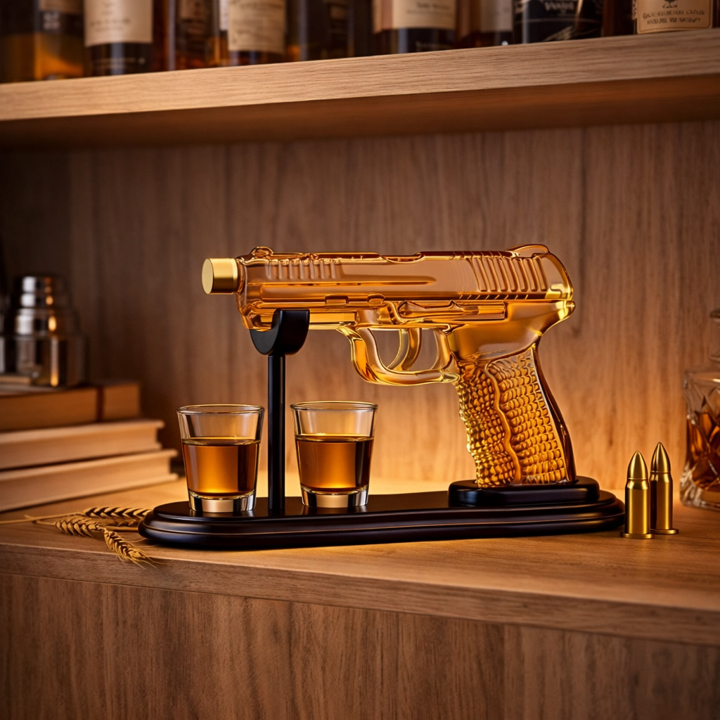 Bouteille de Whisky – Édition Set Pistolet avec Verres
