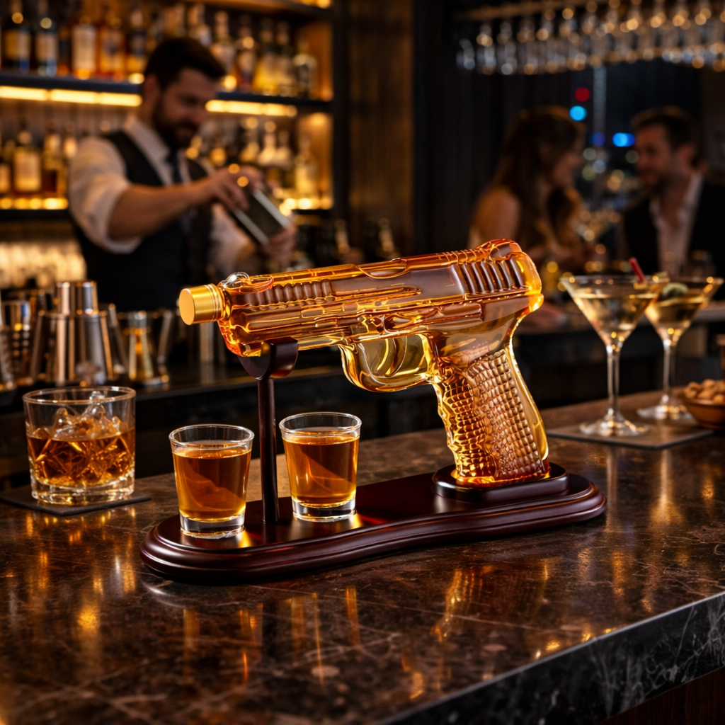 Bouteille de Whisky – Édition Set Pistolet avec Verres