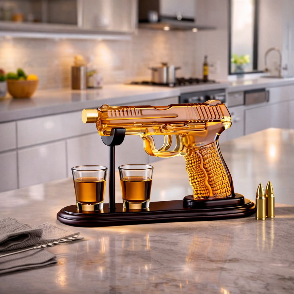 Bouteille de Whisky – Édition Set Pistolet avec Verres