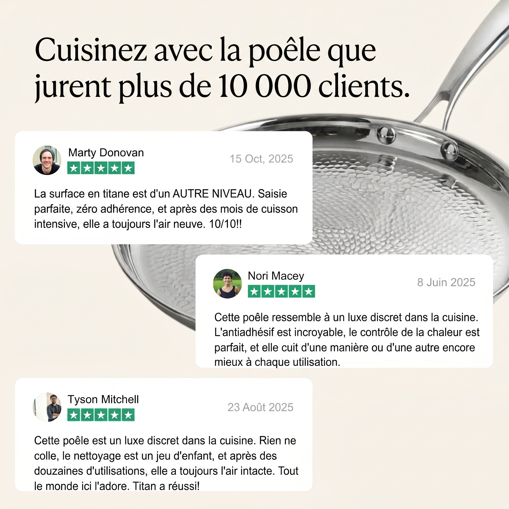 Ensemble de Casseroles en Titane Smith Pro