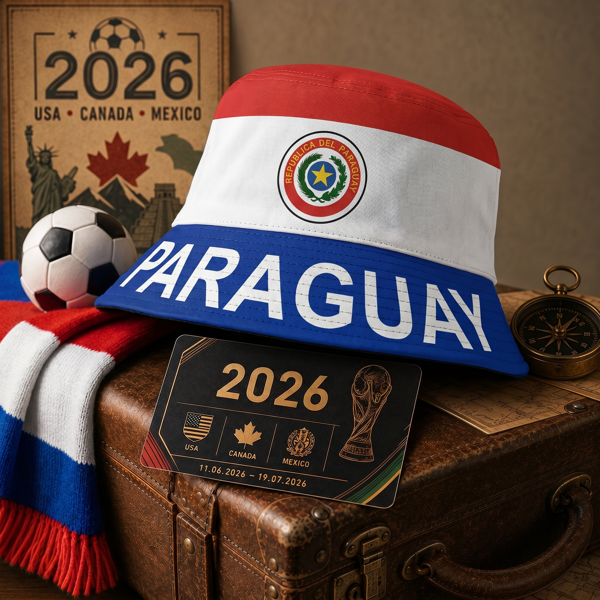 WK 2026 – Casquette Bucket Édition Paraguay