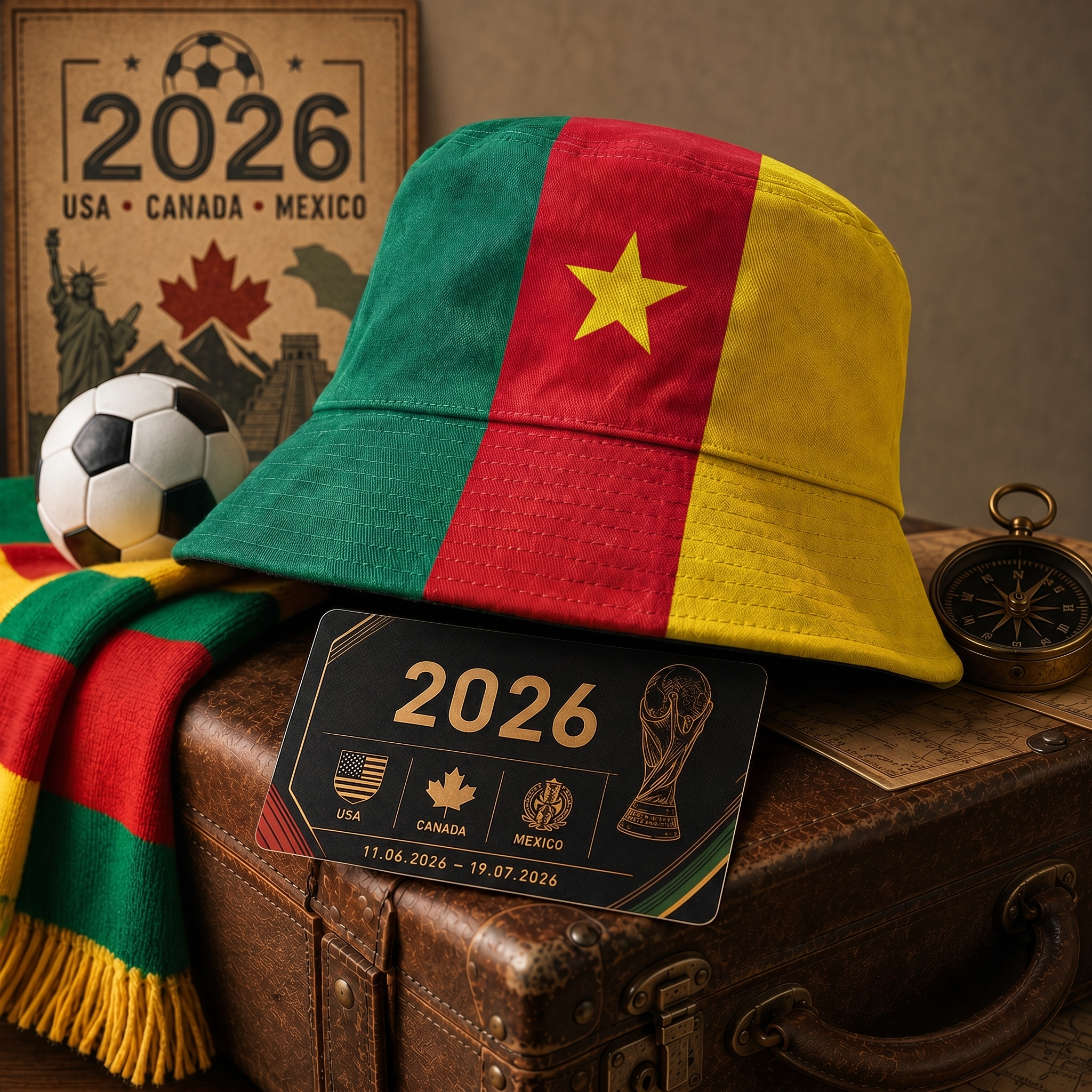 WK 2026 – Chapeau Bob Kameroen Édition