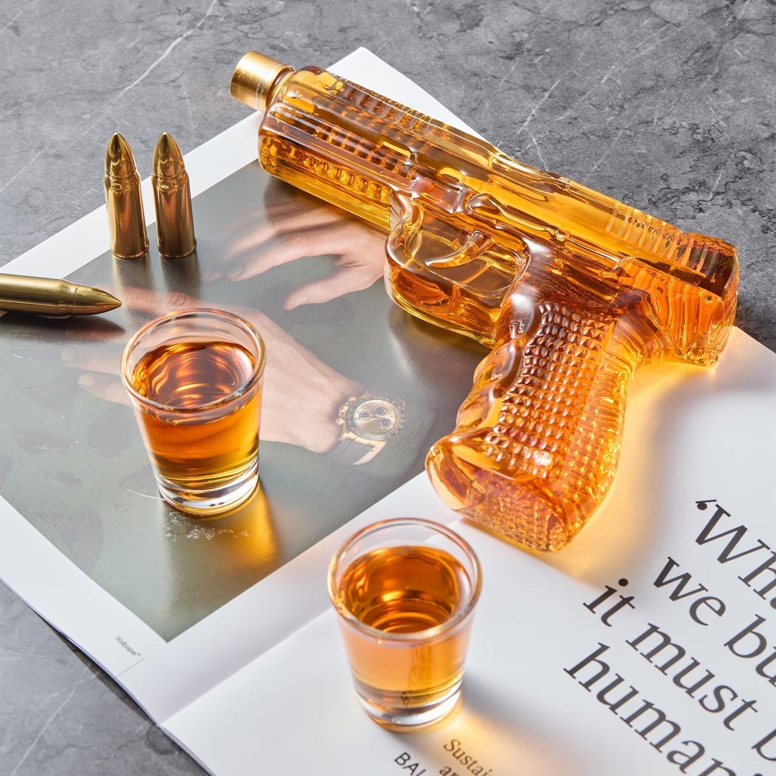 Bouteille de Whisky – Édition Set Pistolet avec Verres